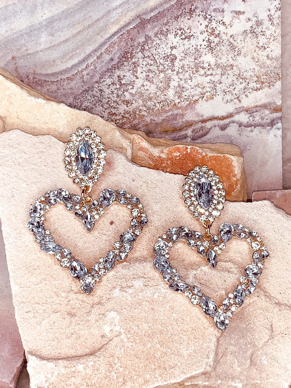 Capri Heart Earrings - Silver
