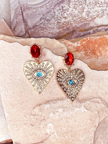 St Raphael Heart Earrings